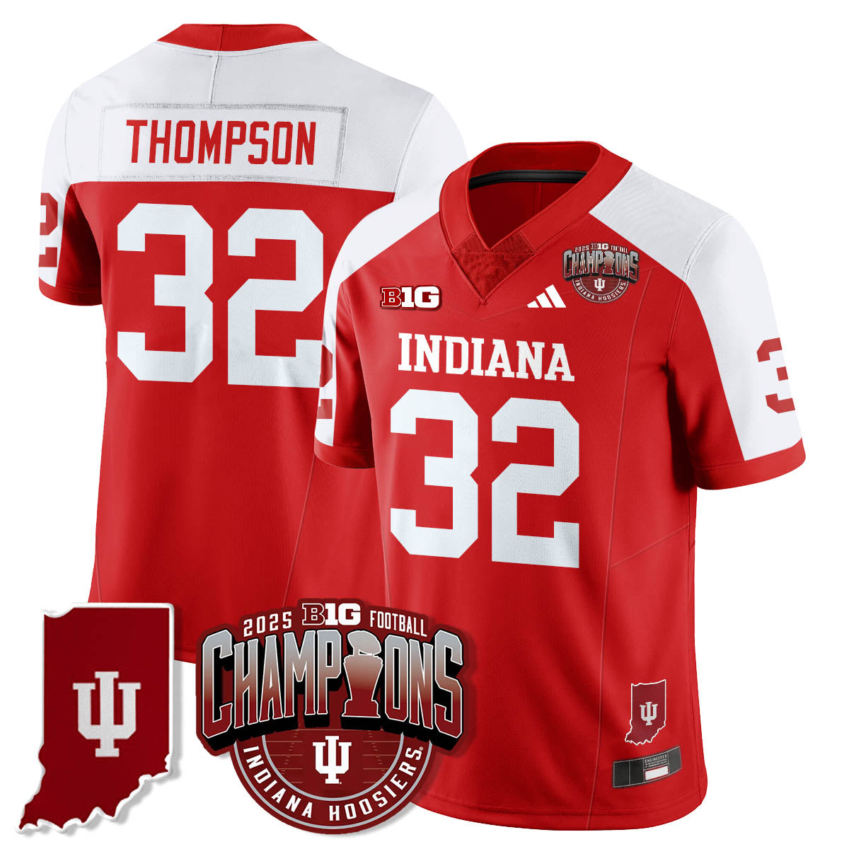 Indiana Hoosiers Vapor Limited Football Jersey - Big 10 Champions - All Stitched
