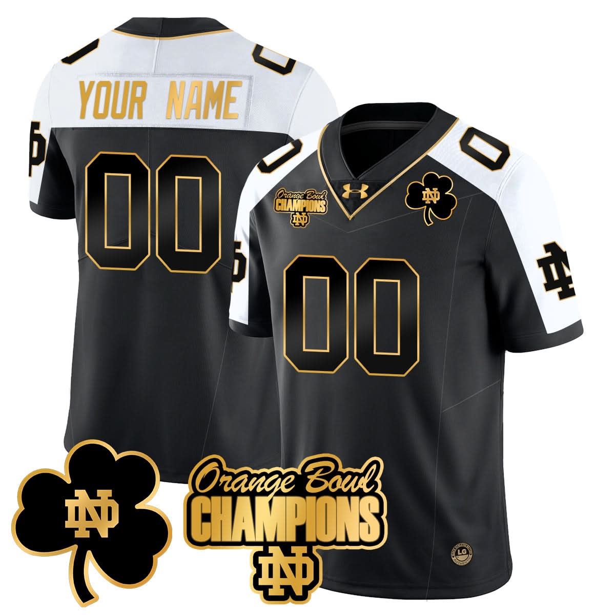 Custom Notre Dame Fighting Irish 2025 Orange Bowl Champions Jersey - All Stitched