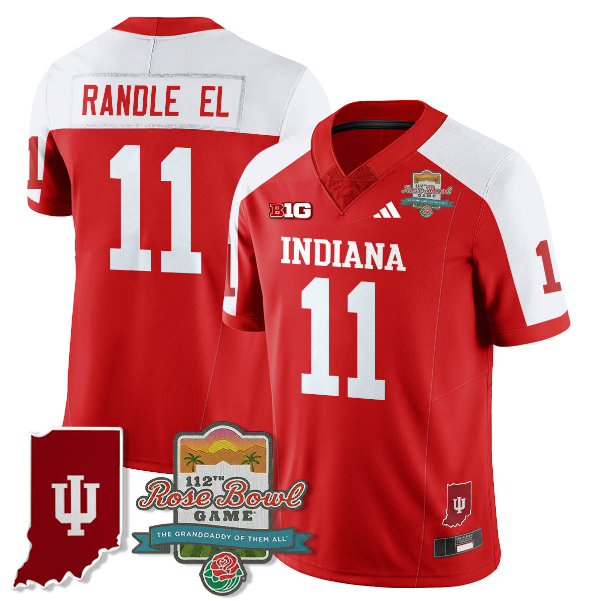 Indiana Hoosiers Vapor Limited Football Jersey - Rose Bowl 112th - All Stitched