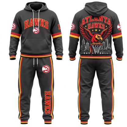 AH Streetwear Hoodie Pants Set - Printed