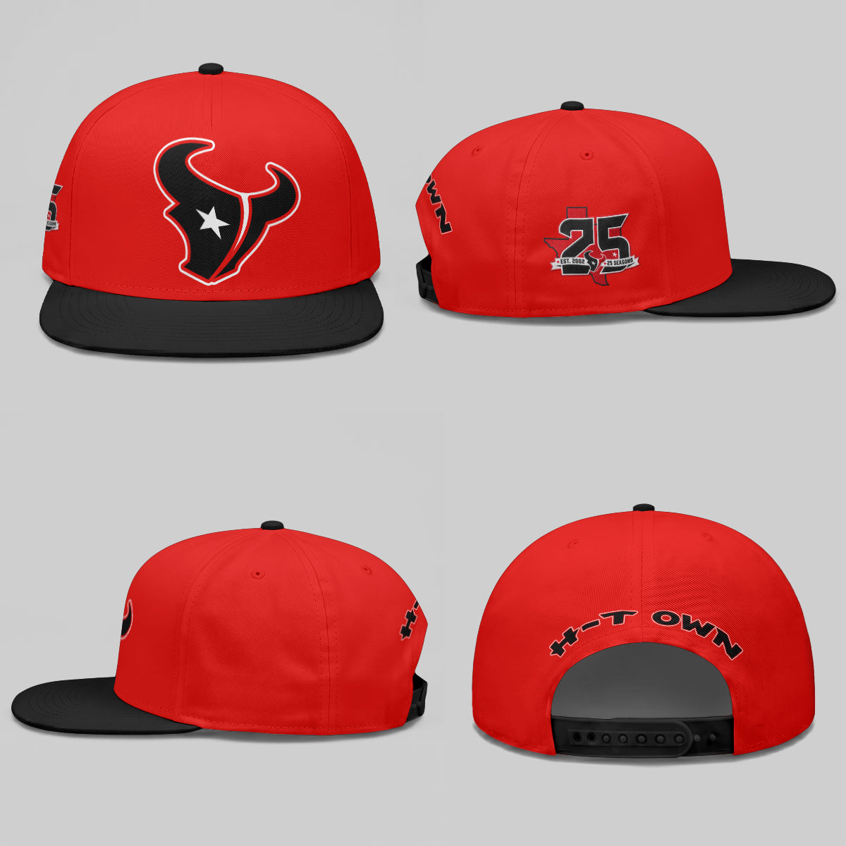 HOU Fan Gear Black Edition Personalized Snapback Cap - Printed