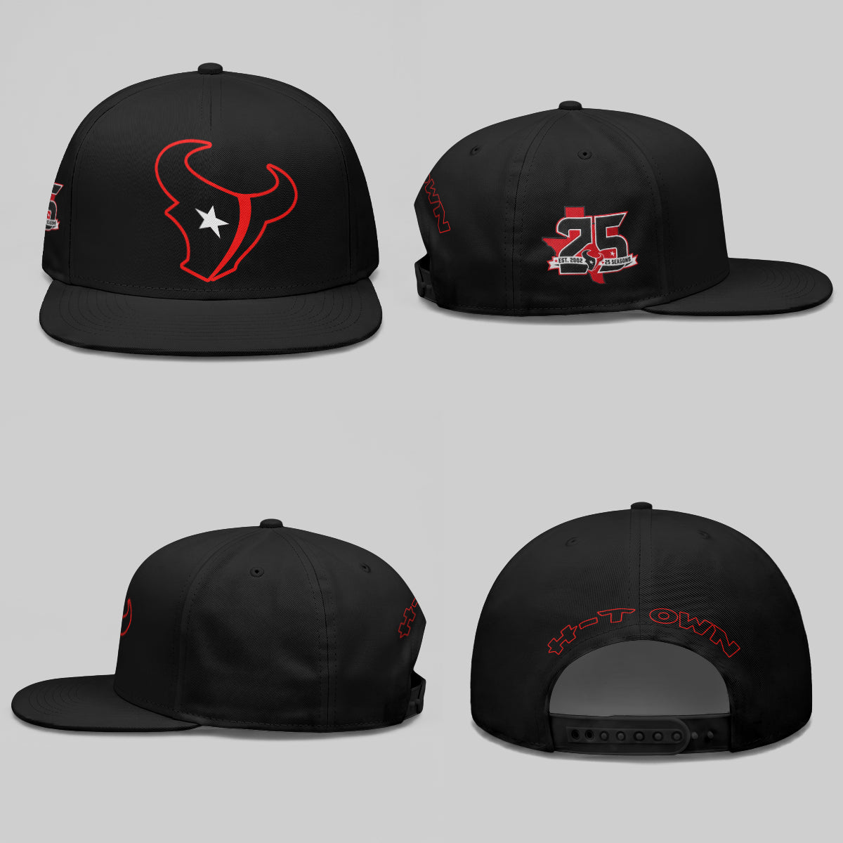 HOU Fan Gear Black Edition Personalized Snapback Cap - Printed
