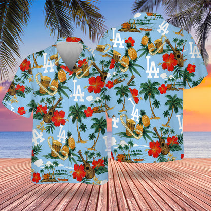 LAD Hawaiian Design Button Shirt