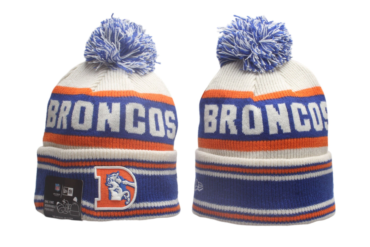 DEN Cuffed Knit Hat with Pom - Embroidered Patch