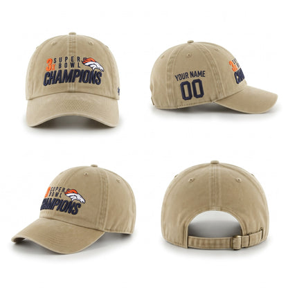 DEN 3x Super Bowl Champions Custom Wash Hat - Embroidered V2