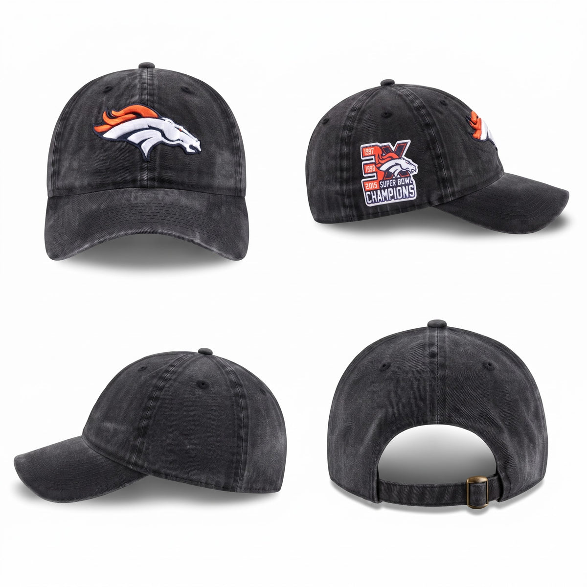DEN 3x Super Bowl Champions Wash Hat - Embroidered V3