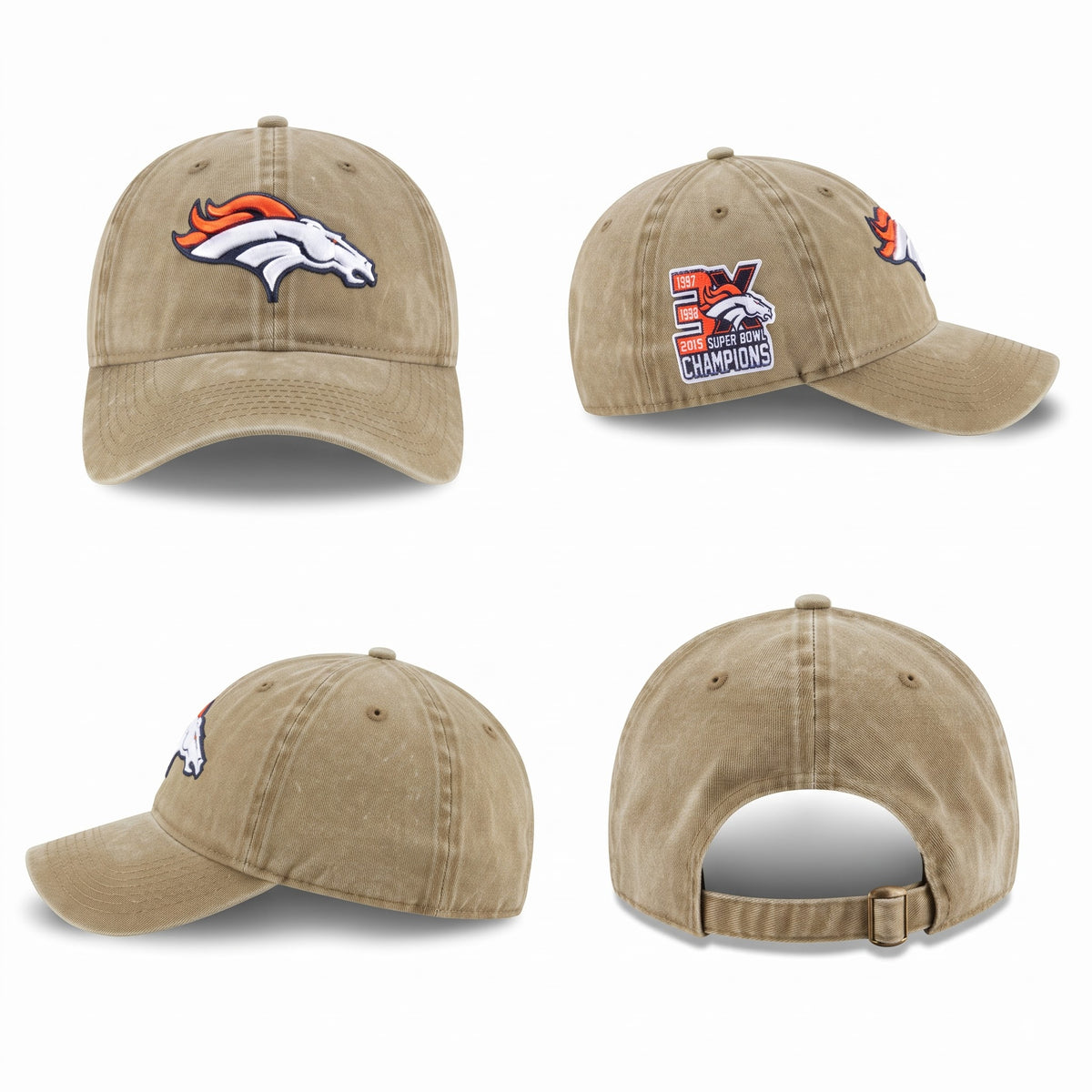 DEN 3x Super Bowl Champions Wash Hat - Embroidered V3