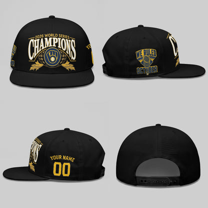 MIL 2026 World Series Champions "We Ruled Oct" Personalized Snapback Cap - Printed