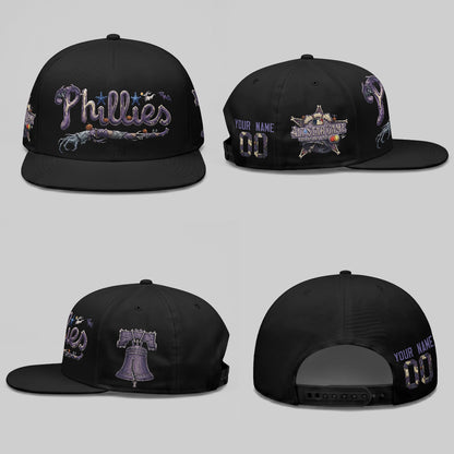 Philadelphia Phillies Nightmare Snapback Personalized Cap - Printed