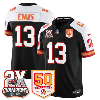 TB 2-Time Champions Patch Throwback Vapor Limited Jersey - All Stitched