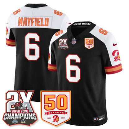 TB 2-Time Champions Patch Throwback Vapor Limited Jersey - All Stitched