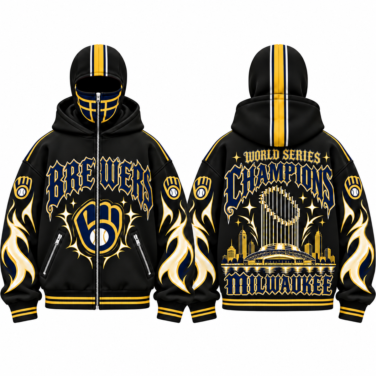 MIL 2026 World Series Champions Mask Zip Up Hoodie - Printed