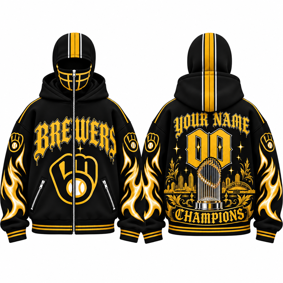 MIL 2026 World Series Champions Custom Mask Zip Up Hoodie - Printed V5