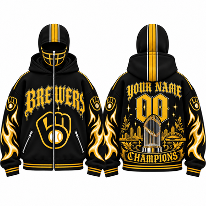 MIL 2026 World Series Champions Custom Mask Zip Up Hoodie - Printed V5