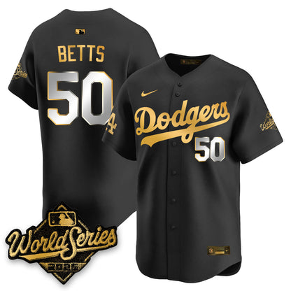 LAD 2025 World Series Gold Jersey - All Stitched