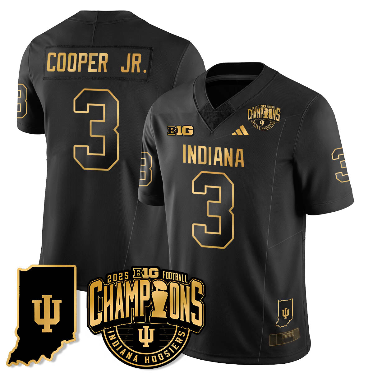 IND Vapor Limited Football Gold Jersey - Big 10 Champions - All Stitched
