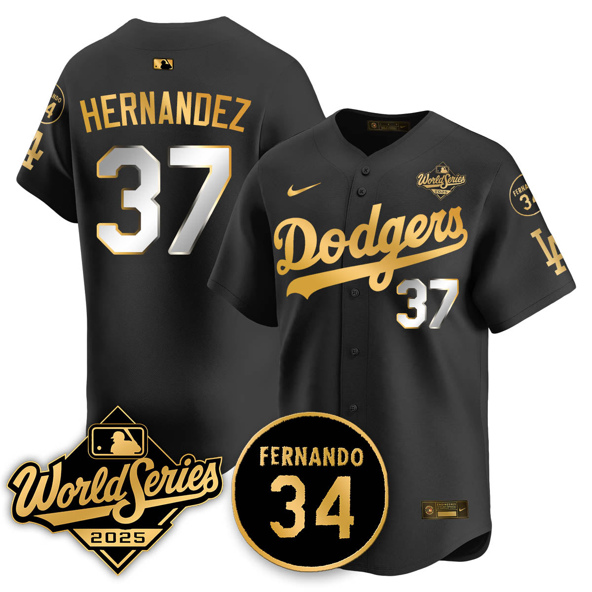 LAD 2025 National League Champions Jersey - All Stitched