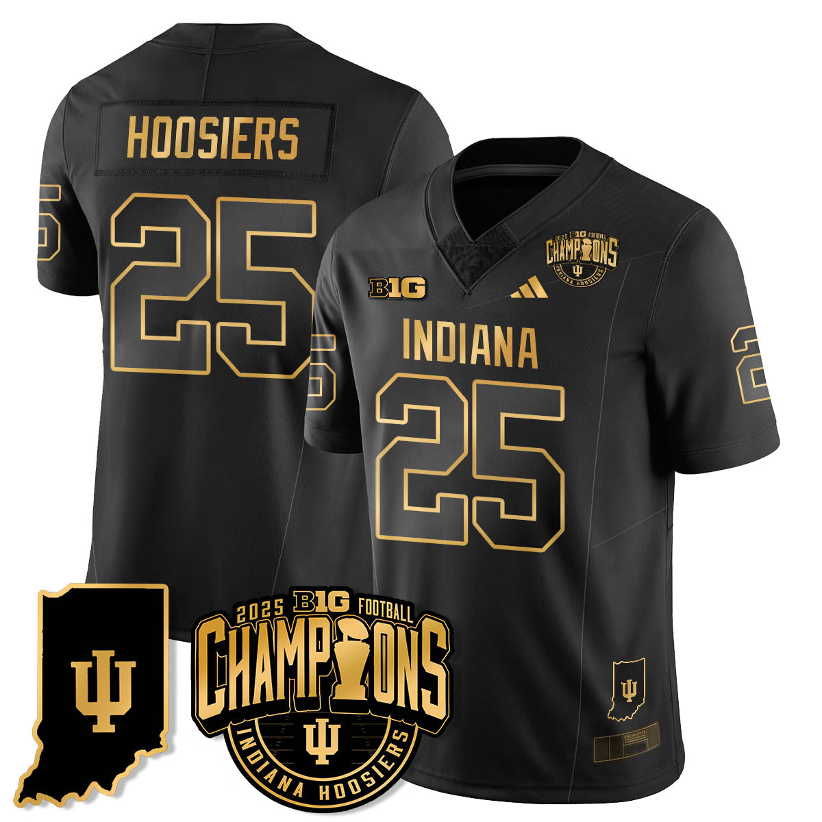 IND Vapor Limited Football Gold Jersey - Big 10 Champions - All Stitched
