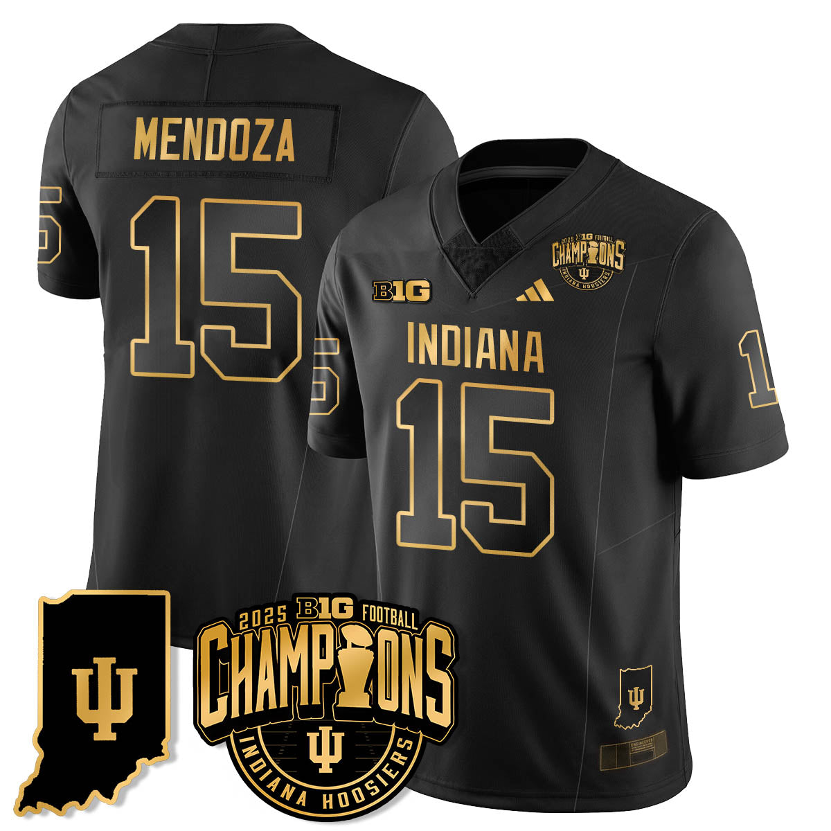 IND Vapor Limited Football Gold Jersey - Big 10 Champions - All Stitched