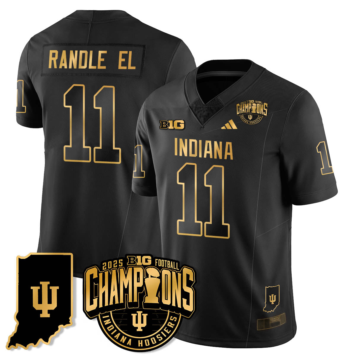 IND Vapor Limited Football Gold Jersey - Big 10 Champions - All Stitched