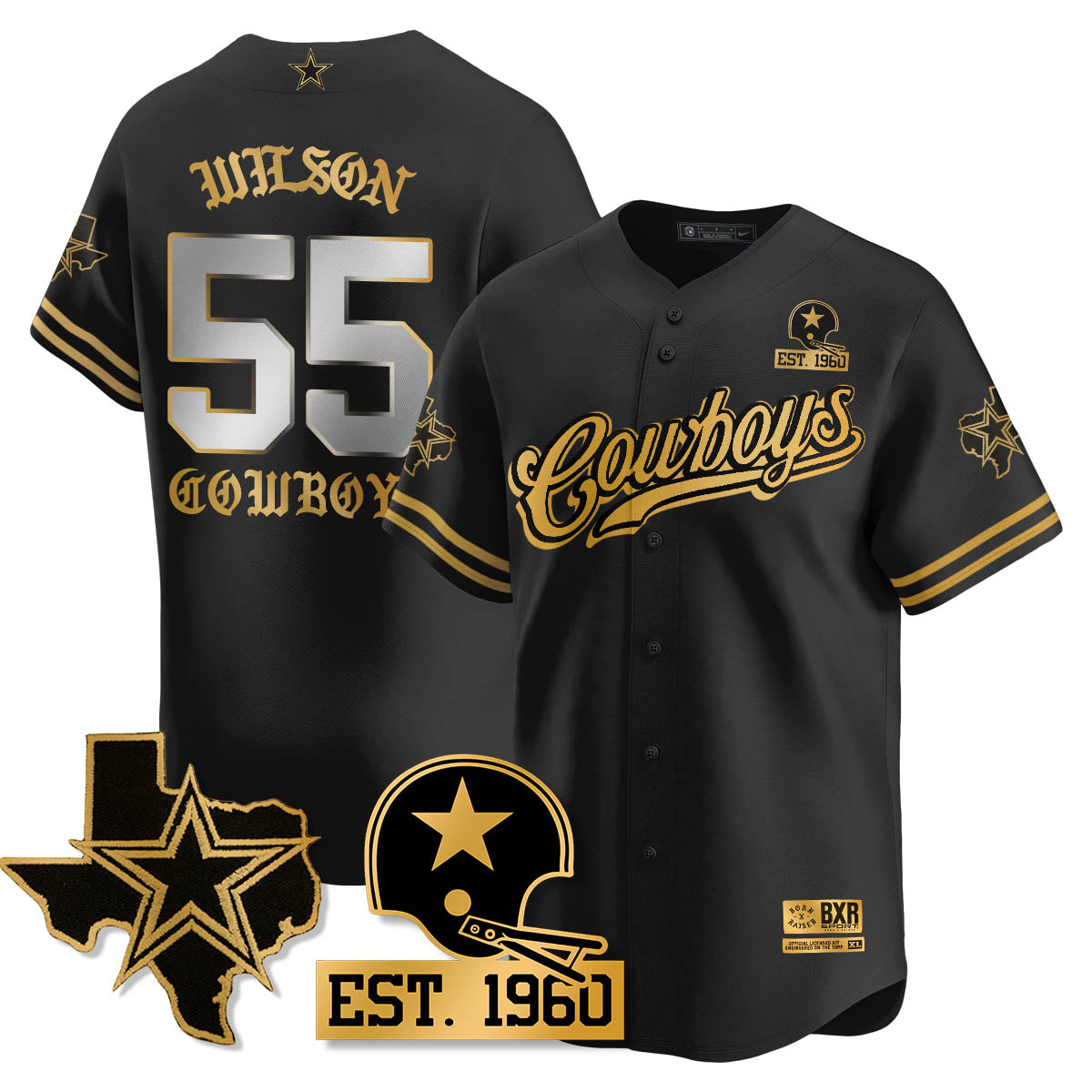 DAL Born x Raised Baseball Jersey - All Stitched