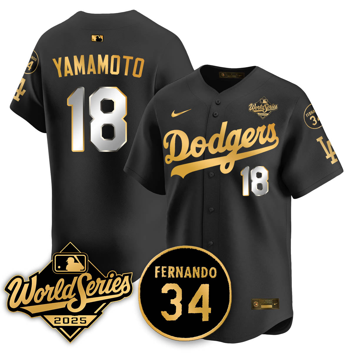 LAD 2025 National League Champions Jersey - All Stitched