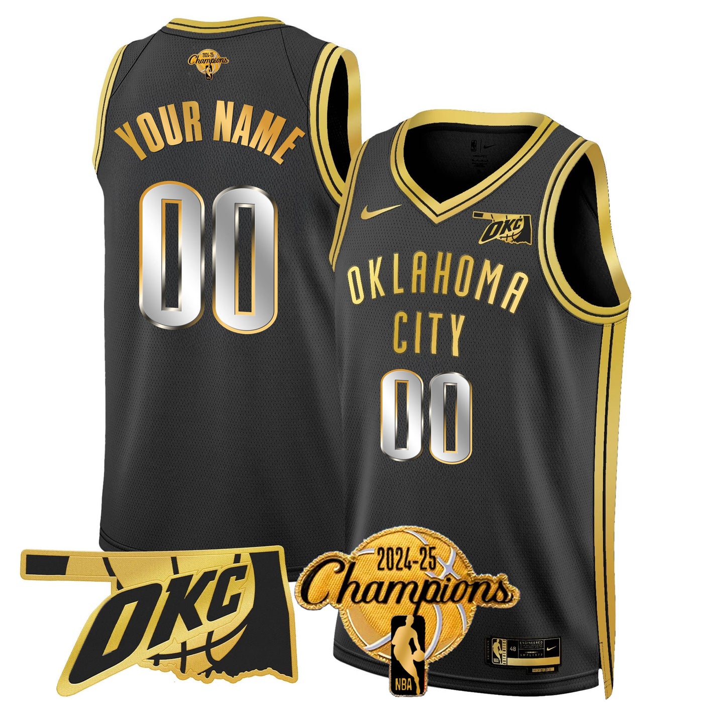 OKC 2024-25 Champions Custom Jersey - All Stitched