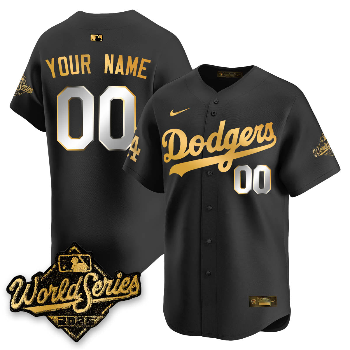 LAD 2025 World Series Gold Jersey - All Stitched