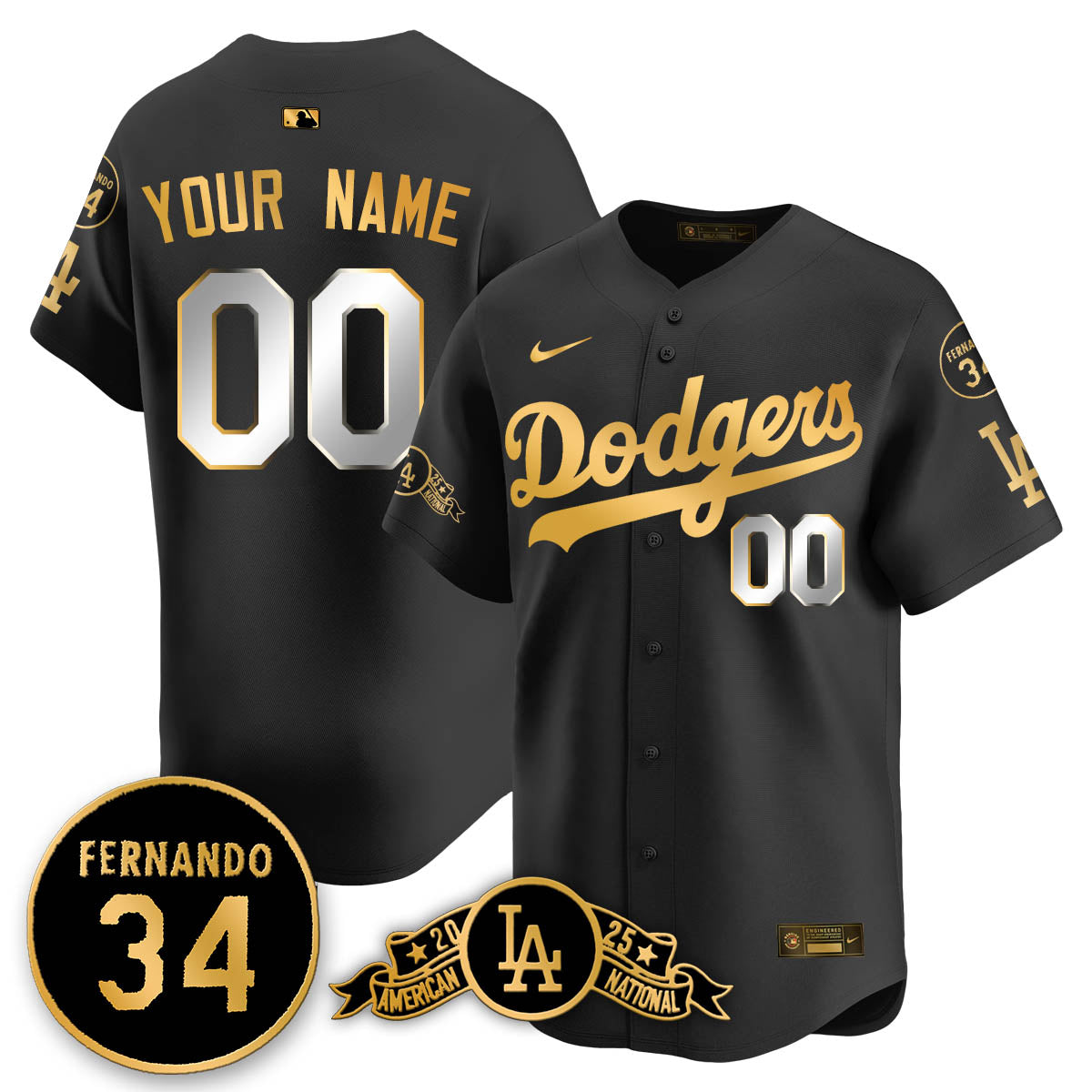 LAD 2025 National League Champions Jersey - All Stitched