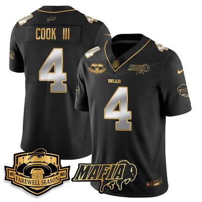 BUF 2025 Bills Mafia Patch Gold Vapor Limited Jersey - All Stitched