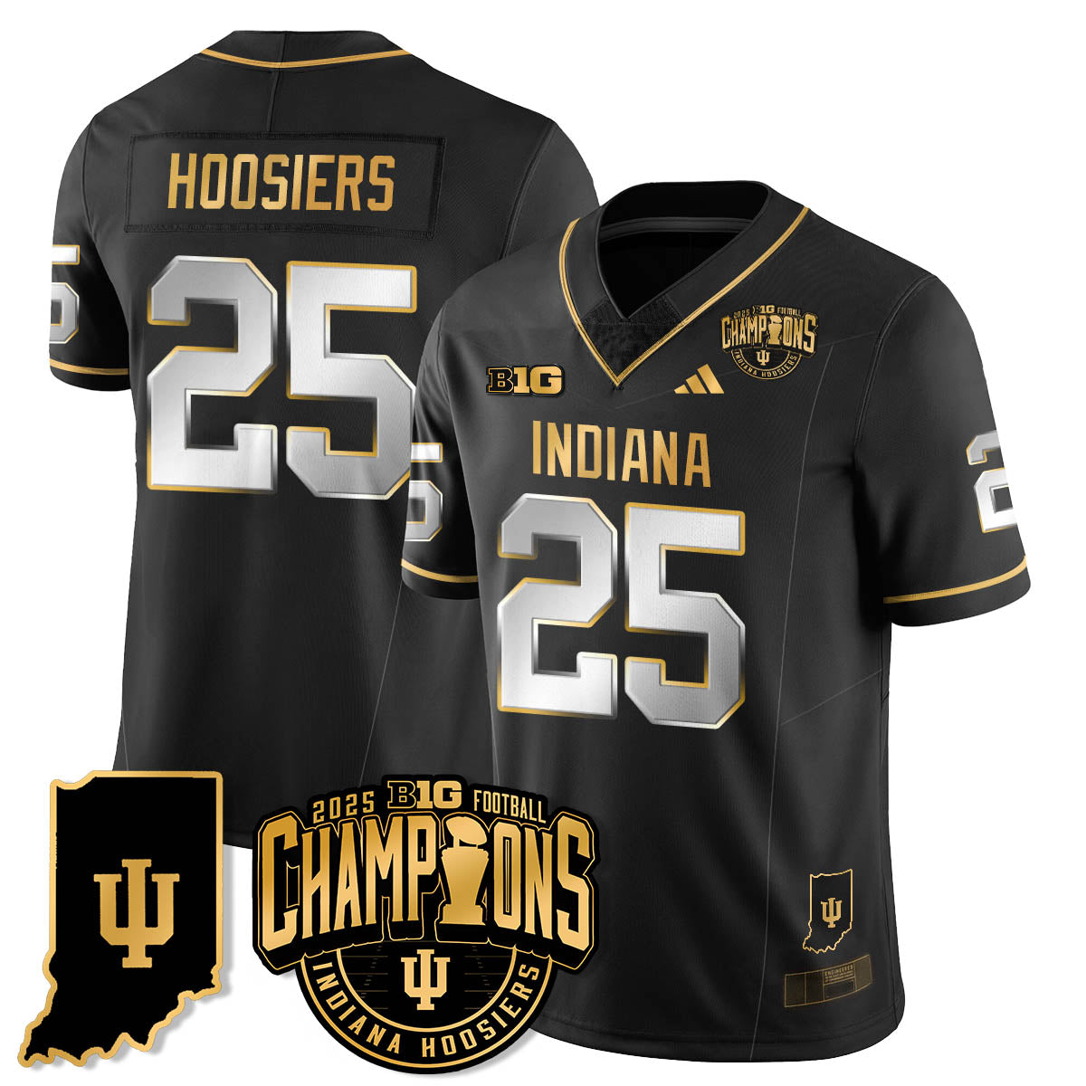IND Vapor Limited Football Gold Jersey - Big 10 Champions - All Stitched