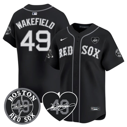 Red Sox Tim Wakefield Jersey - Memorial Patch - All Stitched