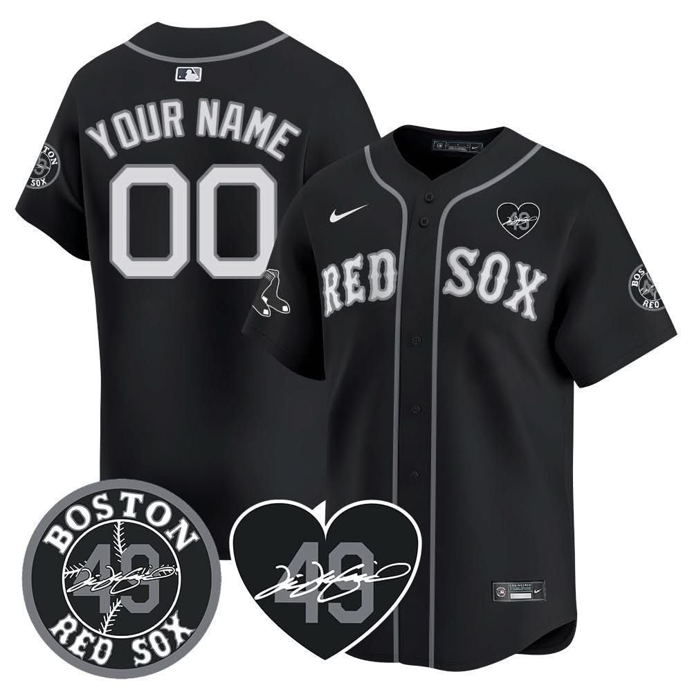 Red Sox Custom Jersey - Memorial Patch - All Stitched