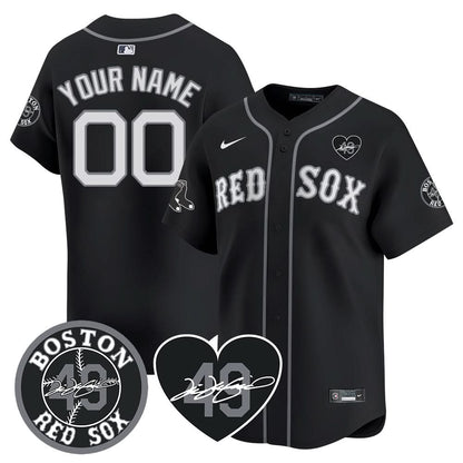 Red Sox Custom Jersey - Memorial Patch - All Stitched