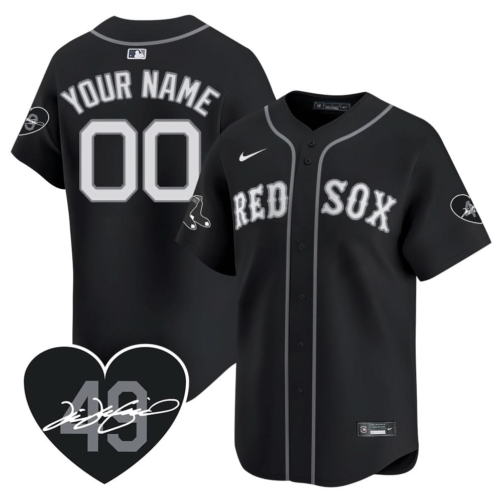 Red Sox Custom Jersey - Memorial Patch - All Stitched