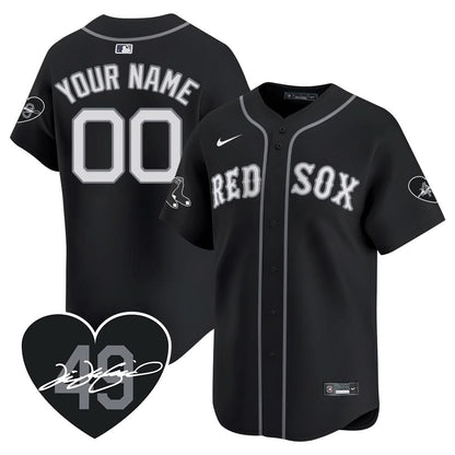 Red Sox Custom Jersey - Memorial Patch - All Stitched