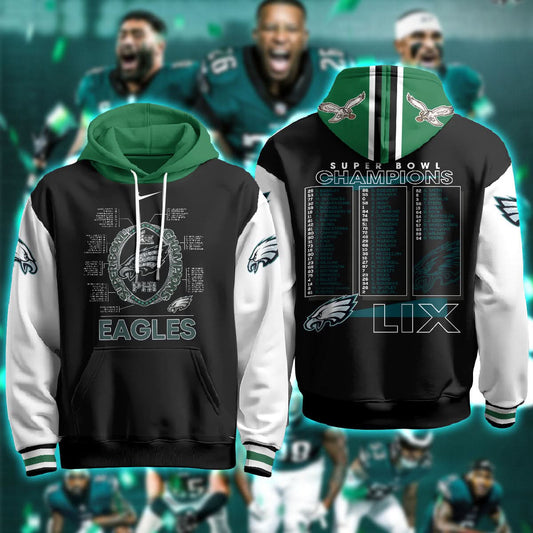 Philadelphia Eagles Super Bowl LIX Champions Hoodie - Printed