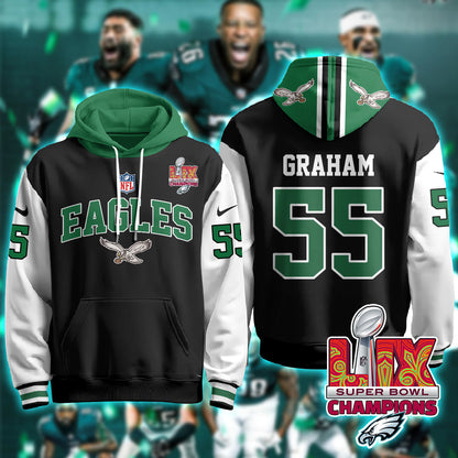 Philadelphia Eagles Super Bowl LIX Champions Hoodie - All Stitched