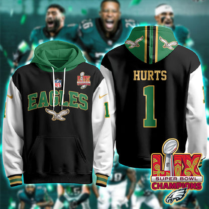 Philadelphia Eagles Super Bowl LIX Champions Gold Hoodie - All Stitched