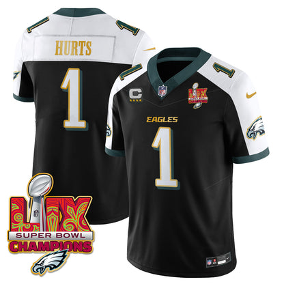 Philadelphia Eagles Super Bowl LIX Champions Gold Trim Vapor Limited Jersey - All Stitched