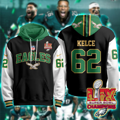 Philadelphia Eagles Super Bowl LIX Champions Gold Hoodie - All Stitched