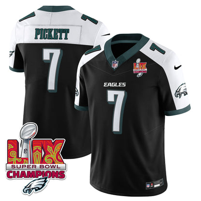 Philadelphia Eagles Super Bowl LIX Champions Gold Trim Vapor Limited Jersey - All Stitched