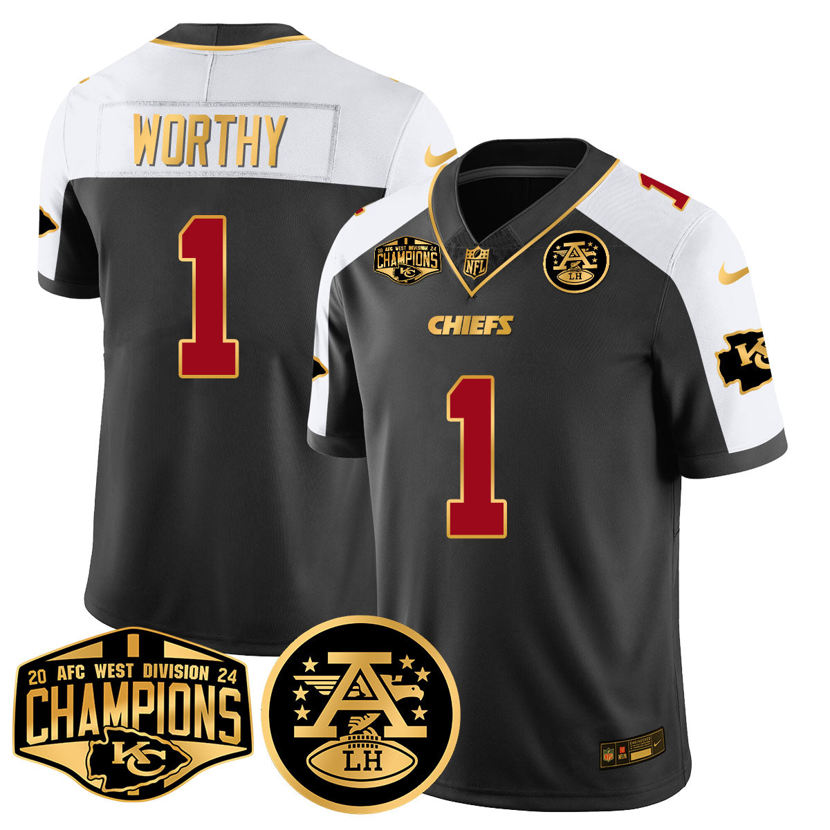 Chiefs 2024 AFC West Champions Jersey - All Stitched