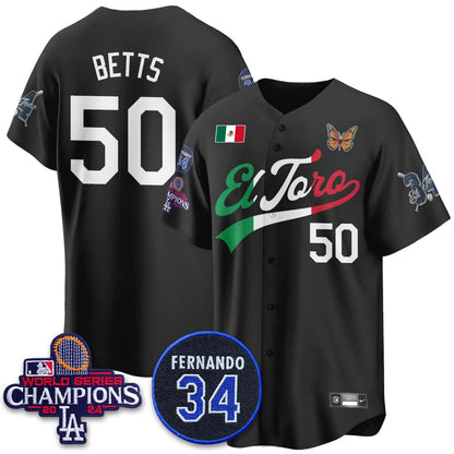 Los Angeles Dodgers Mexican "El Toro" Jersey - All Stitched