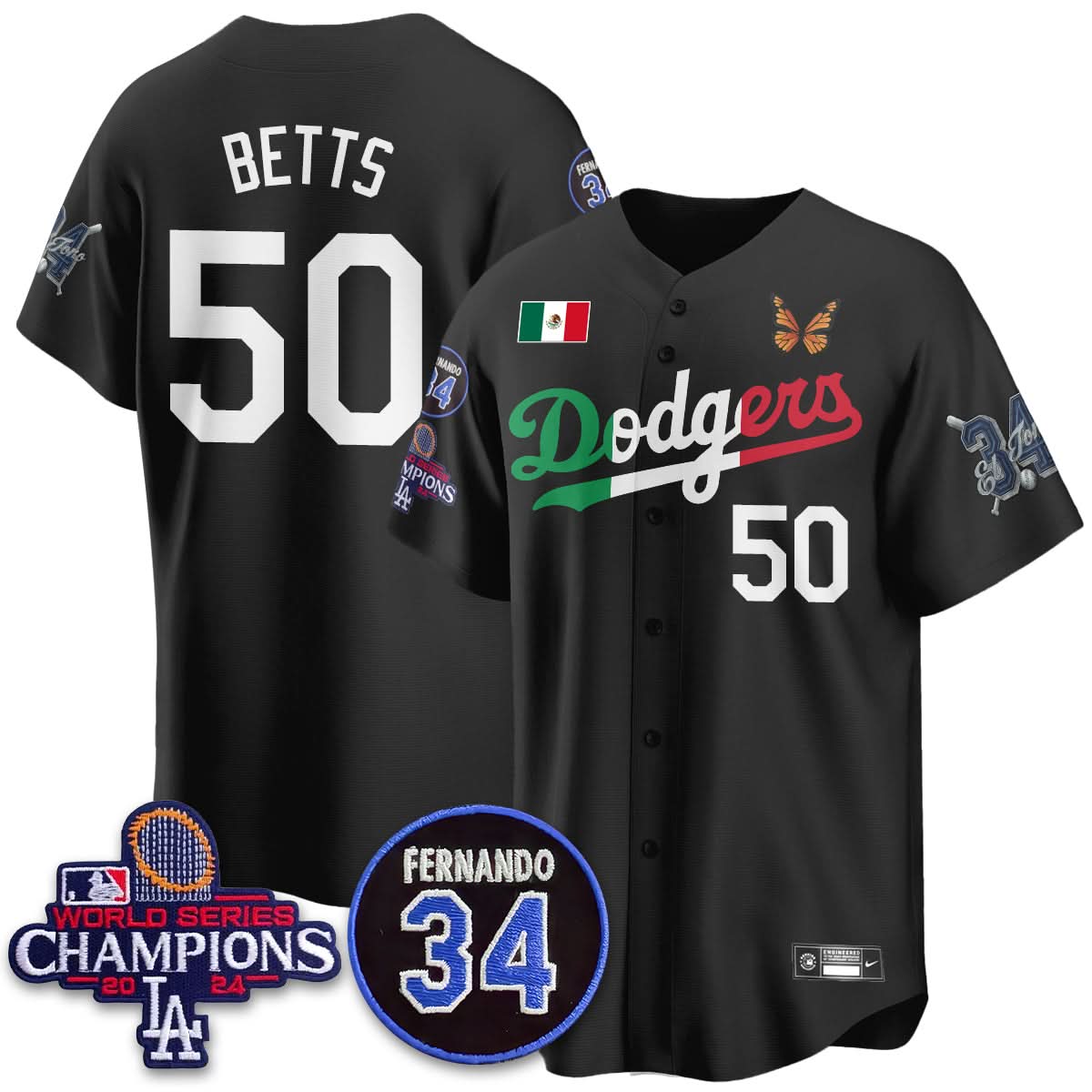 Los Angeles Dodgers Mexican "For 34" Jersey - All Stitched