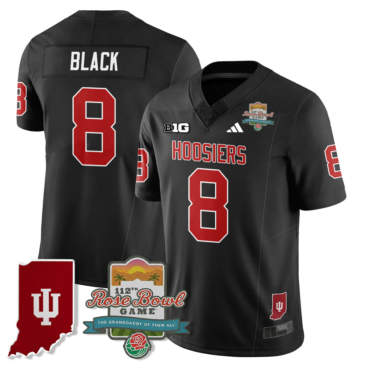 Indiana Hoosiers Vapor Limited Football Jersey - Rose Bowl 112th - All Stitched