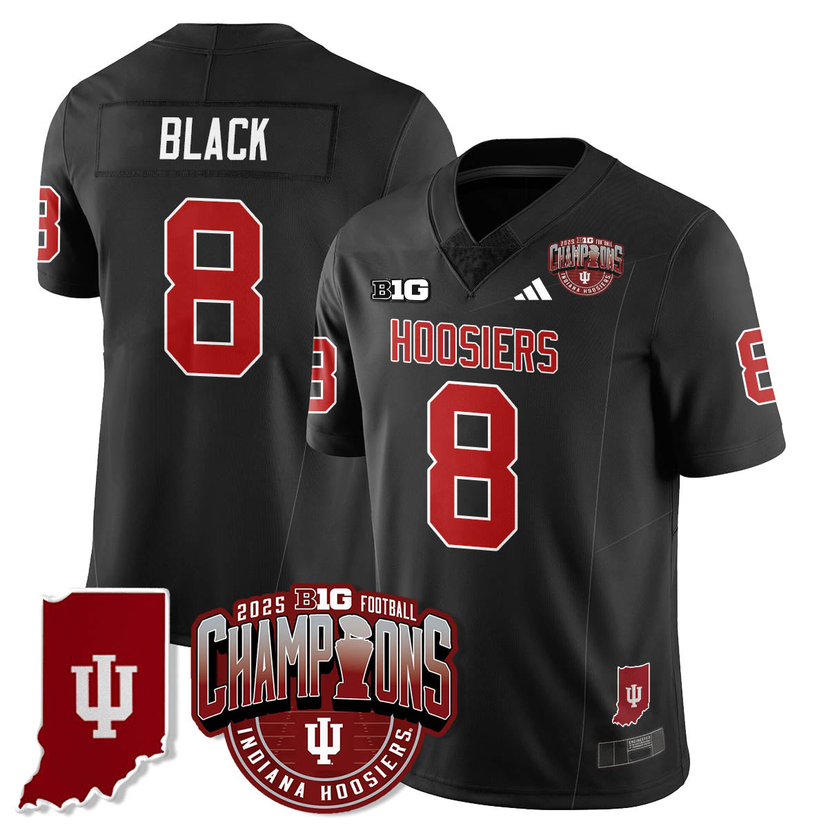 Indiana Hoosiers Vapor Limited Football Jersey - Big 10 Champions - All Stitched