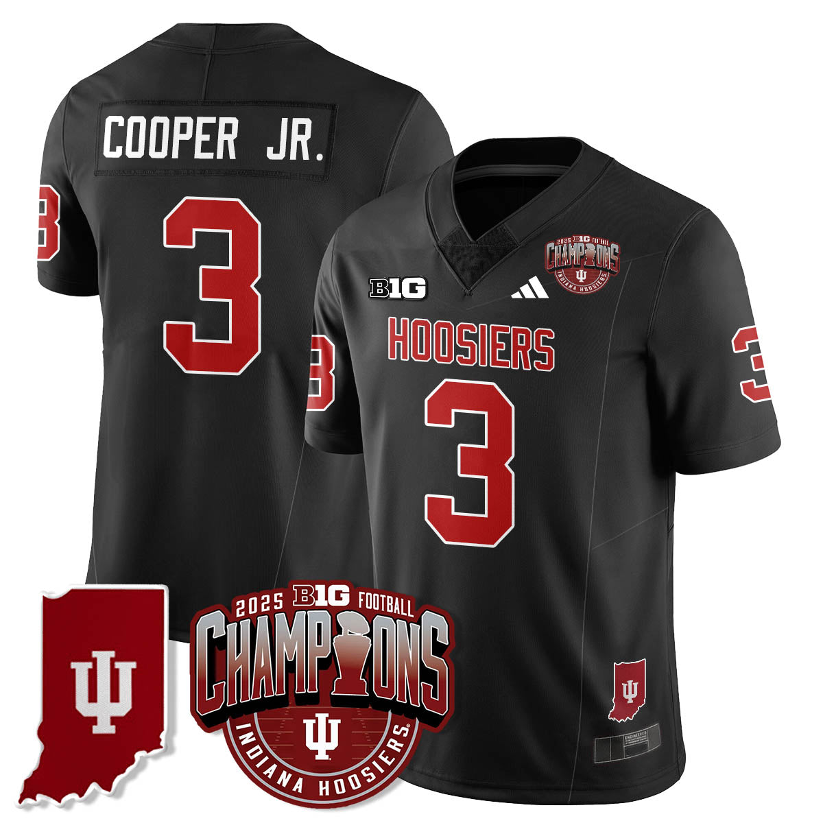 Indiana Hoosiers Vapor Limited Football Jersey - Big 10 Champions - All Stitched