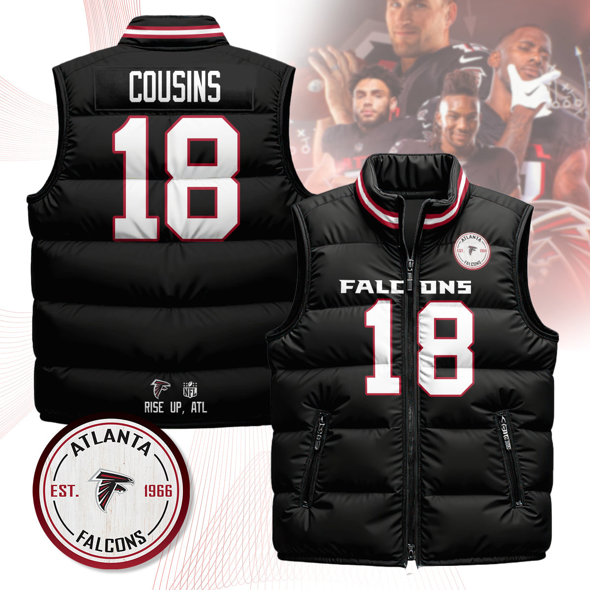 Atlanta Falcons Unisex Puffer Vest