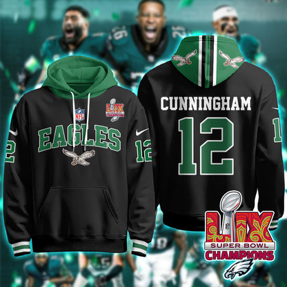 Philadelphia Eagles Super Bowl LIX Champions Hoodie - All Stitched